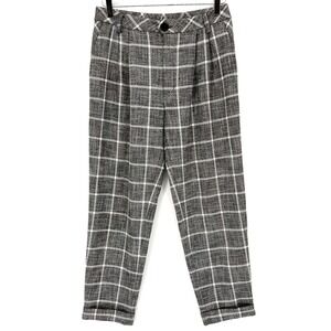 Free People Gray Plaid Ankle Pants